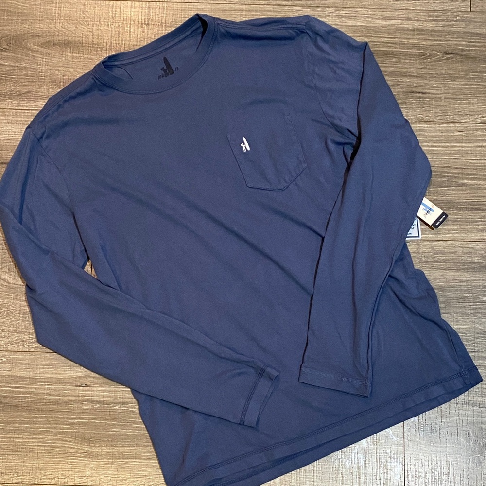 johnnie-O Navy Long Sleeve Pocket Tee NWT